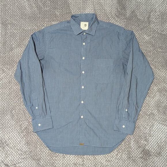 Billy Reid Standard Fit Plaid Shirt Large Blue Check Long Sleeve Button Up - Picture 1 of 8